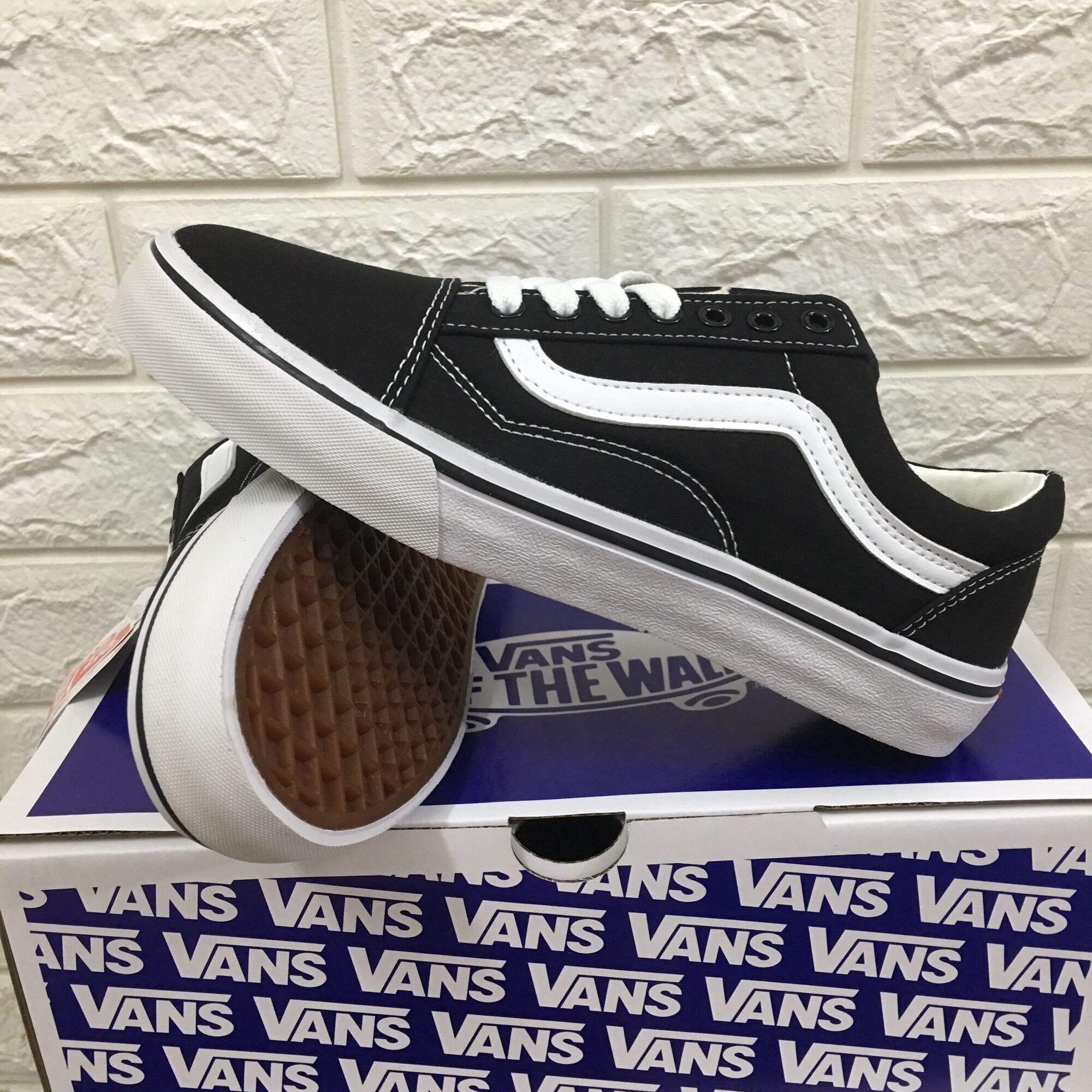 Giày van old skool đen trắng size 36->43 nam nữ