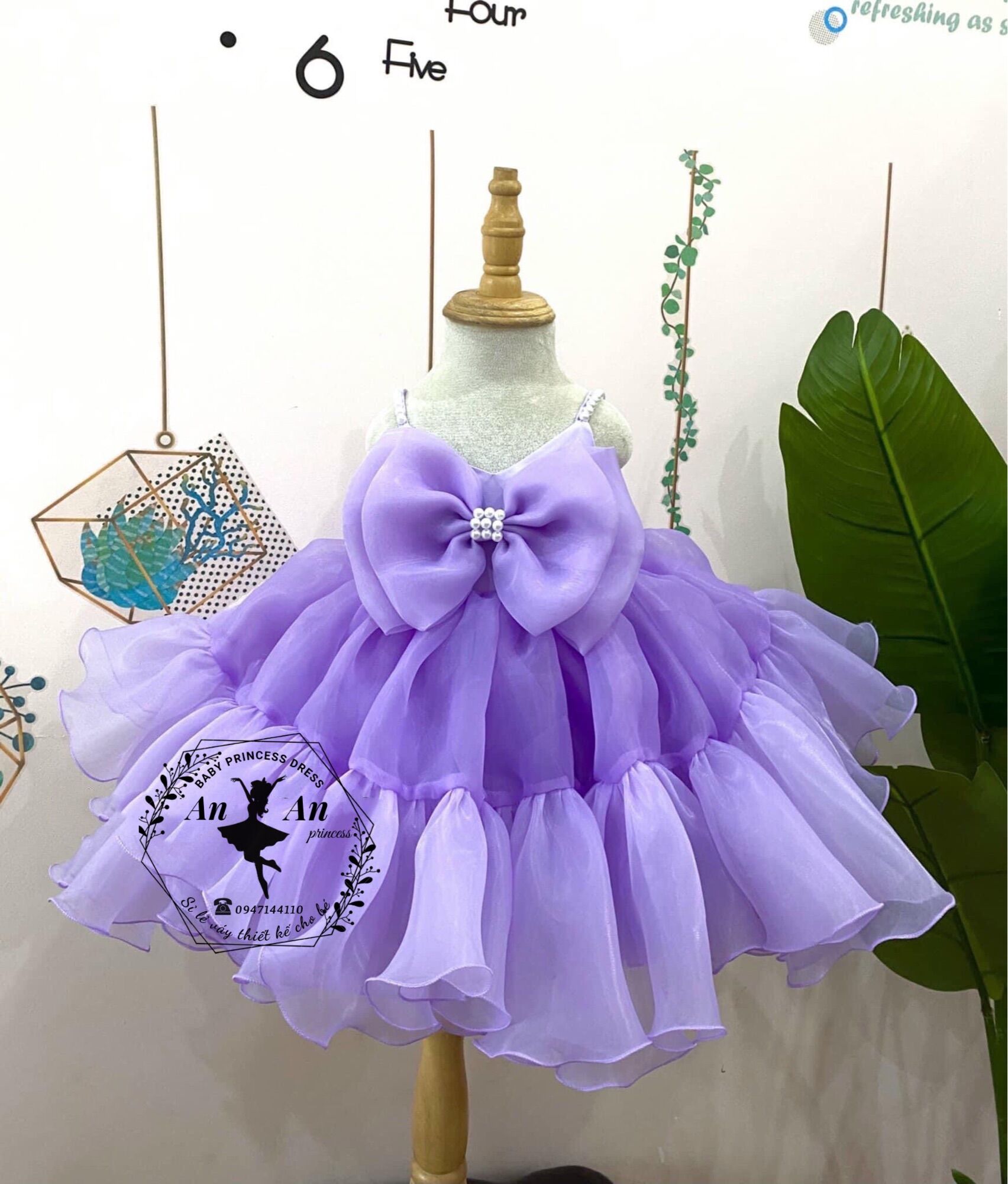 Váy công chúa đuôi cá mẫu mới full màu cho bé gái 7-25kg