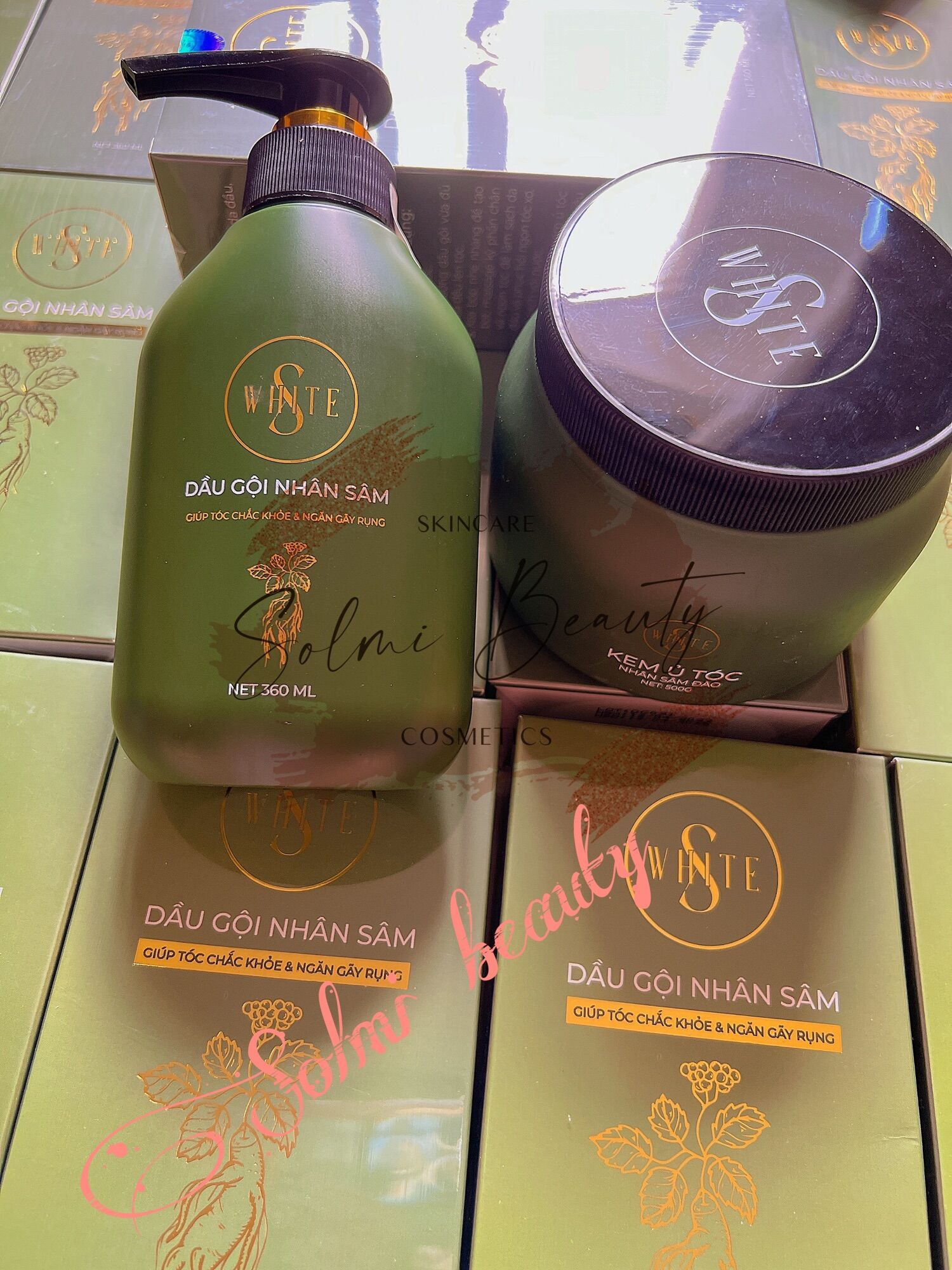 Combo dầu gội và ủ tóc nhân sâm đào date mới