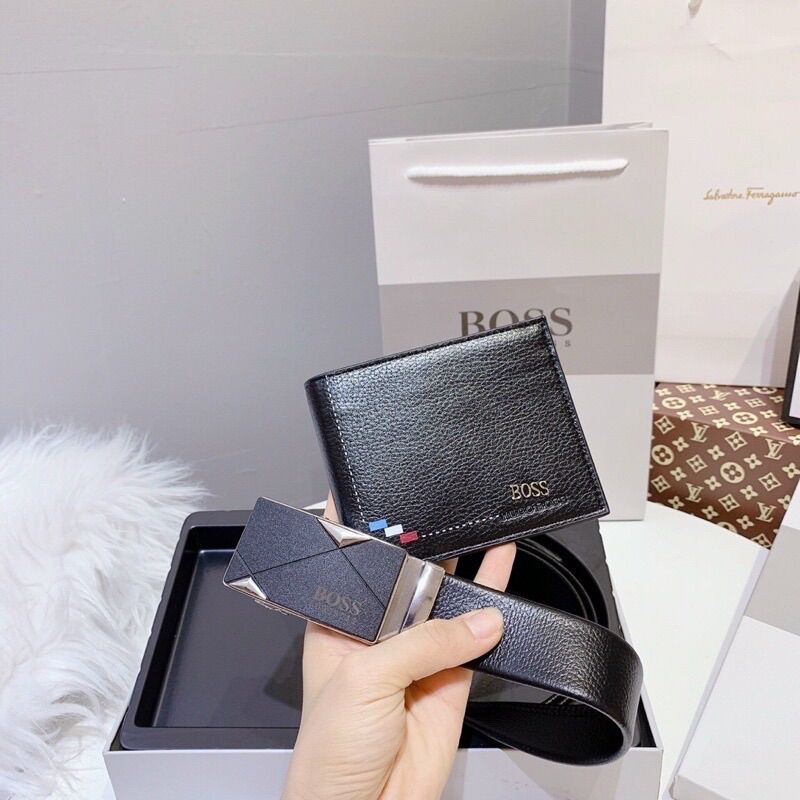 [Fullbox + Túi giấy] Set ví và thắt lưng nam boss sang trọng