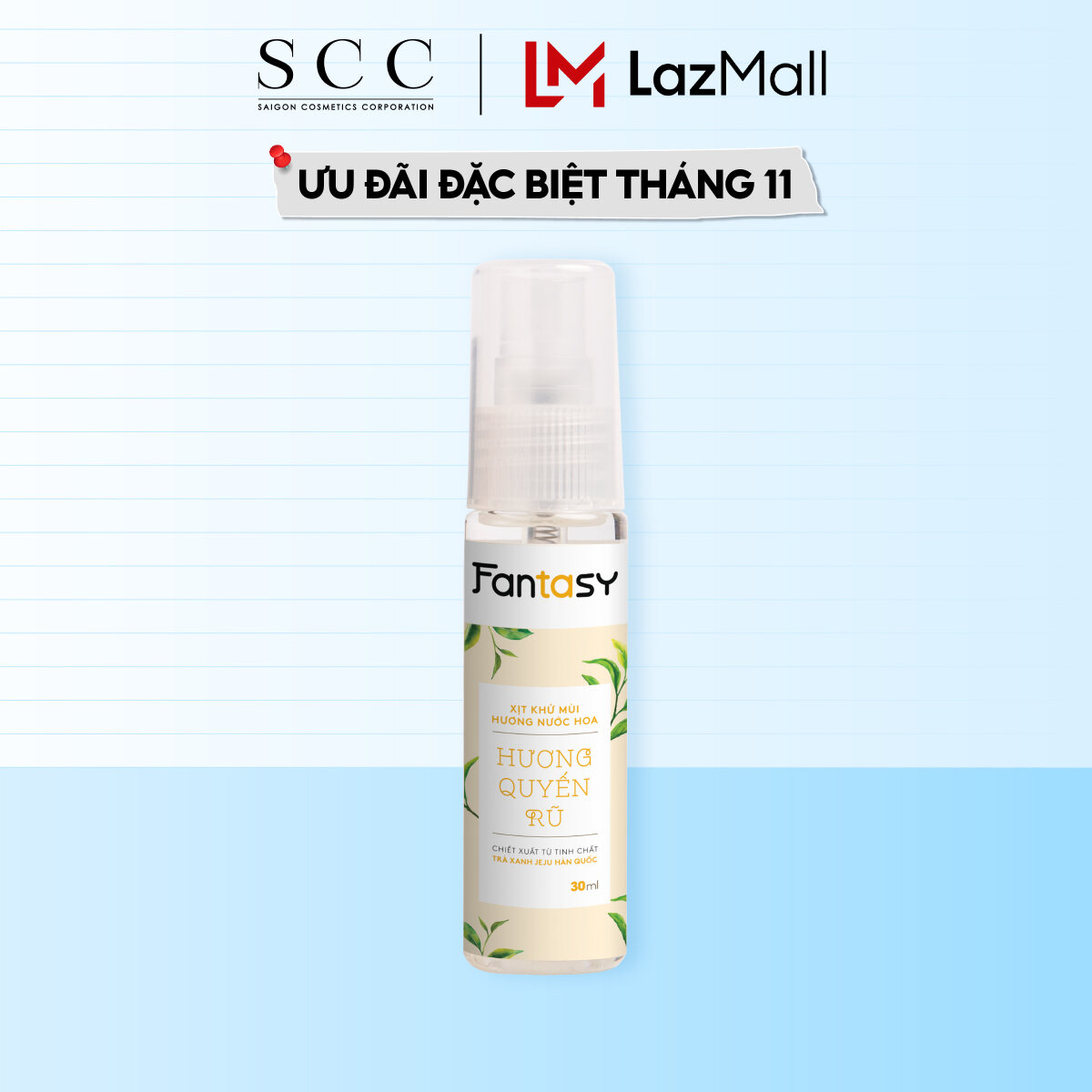 Xịt Khử Mùi Hương Nước Hoa Nữ Fantasy Giúp Da Sáng Mịn Mờ Thâm 30ml