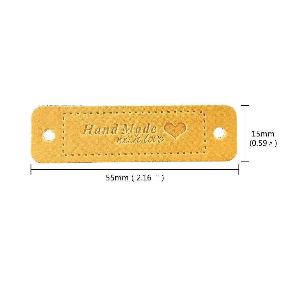Set 2 Tag mạc da in chữ Handmade, phụ kiện trang trí