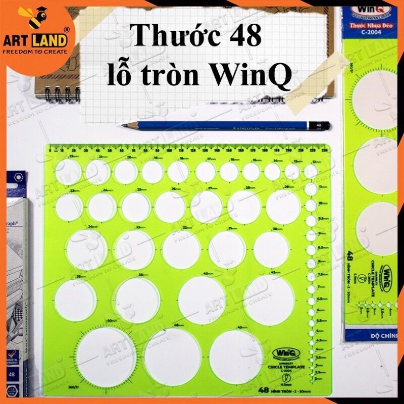 Thước hình học winq c2007, thước vẽ hình tròn 48 lỗ winq