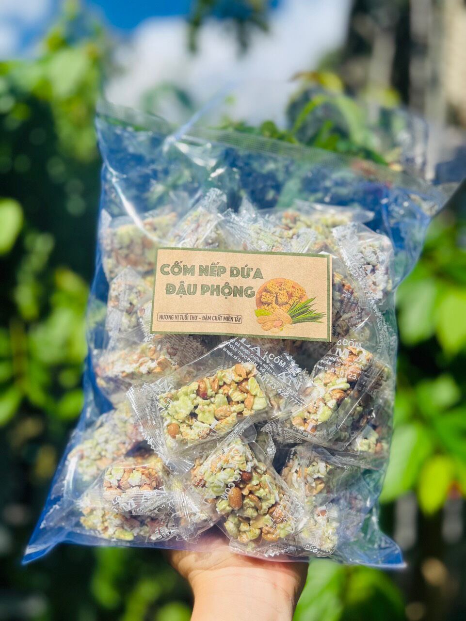 Cốm Nếp Dứa Đậu Phộng Cốt Dừa gói 500g