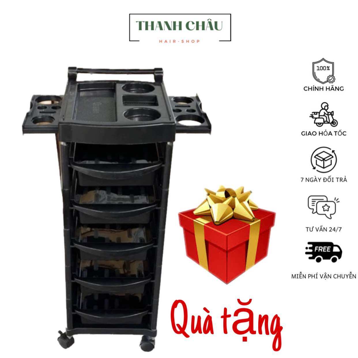 Xe đẩy làm tóc 6 tầng dành cho salon