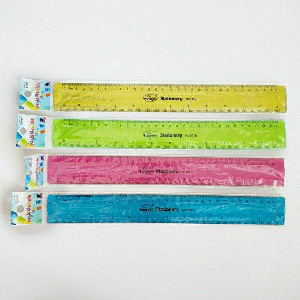 Dụng cụ học sinh thước kẻ dẻo màu 20-30cm - thước nhựa dẻo màu 20cm - 30cm
