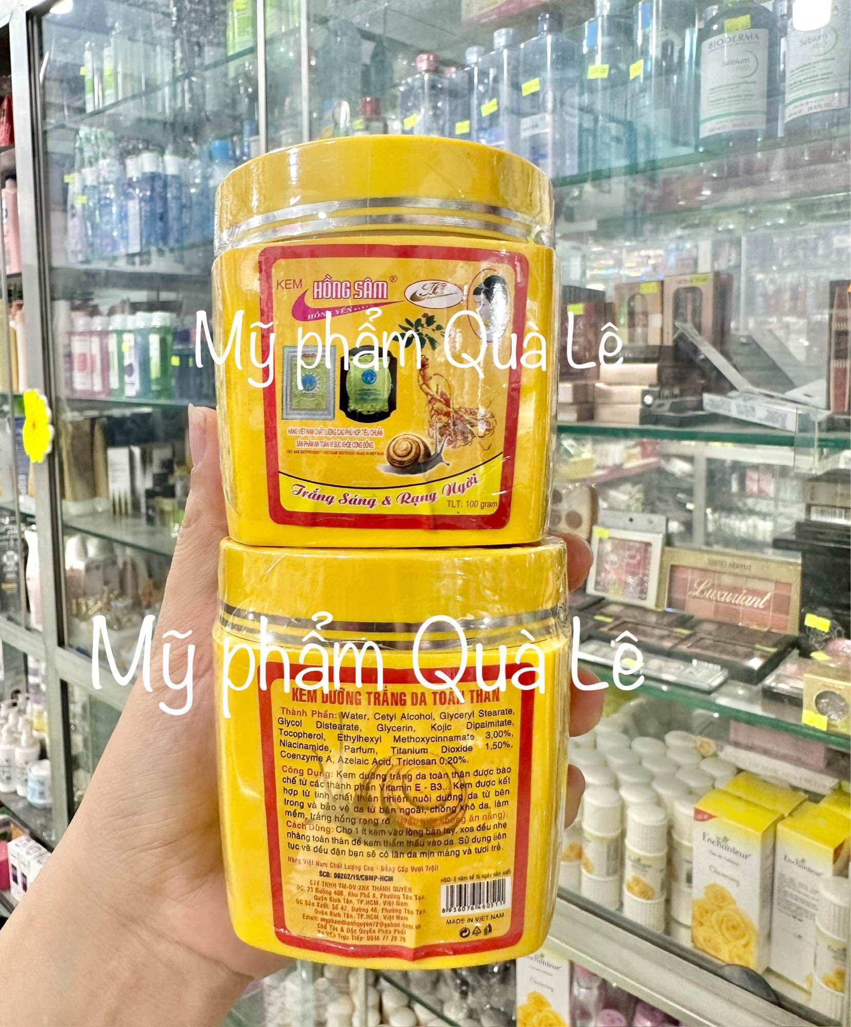 Kem body hồng sâm trắng toàn thân hủ 100g