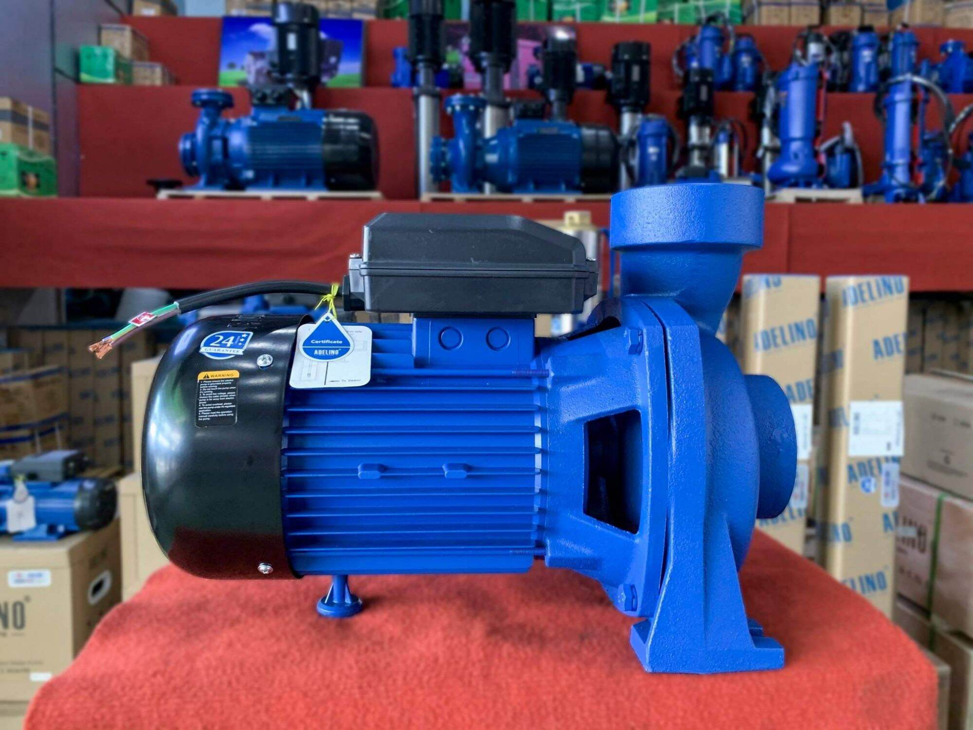 Máy bơm nước 1.5hp, ống 60-60, hãng adelino , máy bơm nước lưu lượng tưới vườn & cấp nước dân dụng