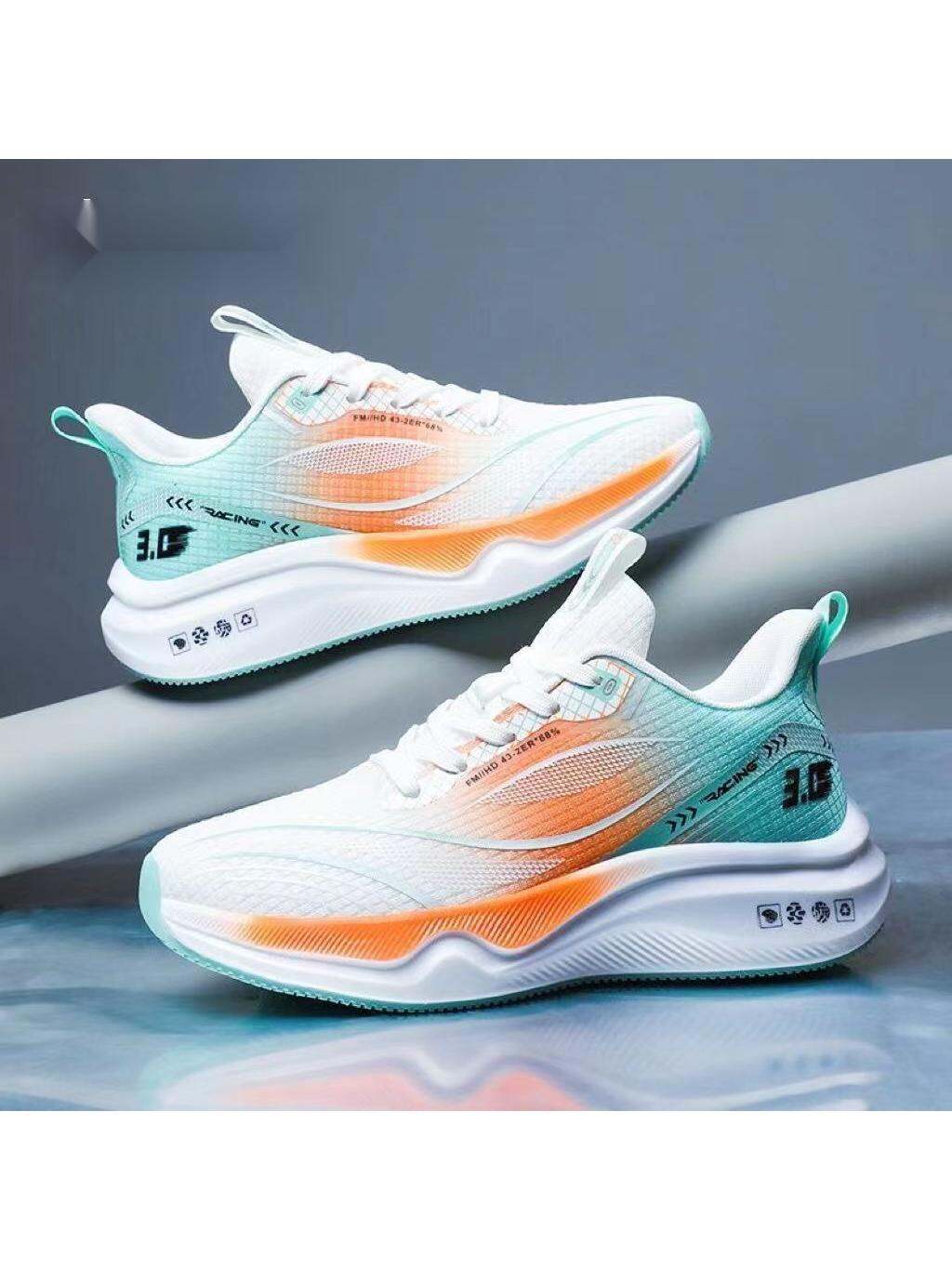 Giày Chạy Bộ Nam Siêu Nhẹ Lưới Thoáng Khí Hấp Thụ Sốc Đế Mềm Giày Thể Thao Nhẹ Cho Học Sinh