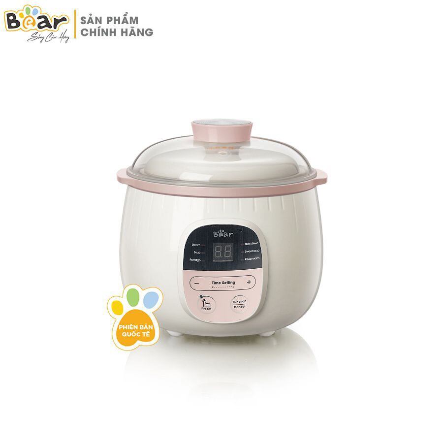 Nồi nấu cháo chậm đa năng Bear 0.8L kèm lồng hấp