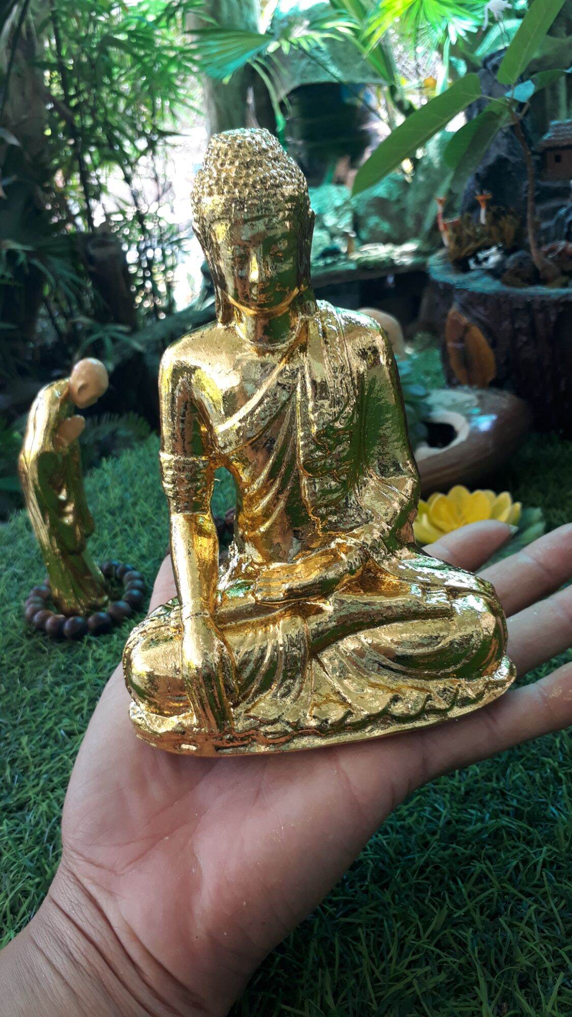 tượng tăng lạy phật 15cm dát vàng 24k