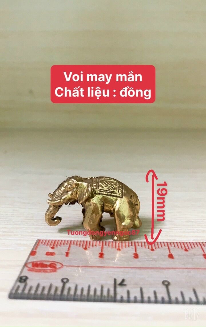 Tượng voi đồng mini may mắn