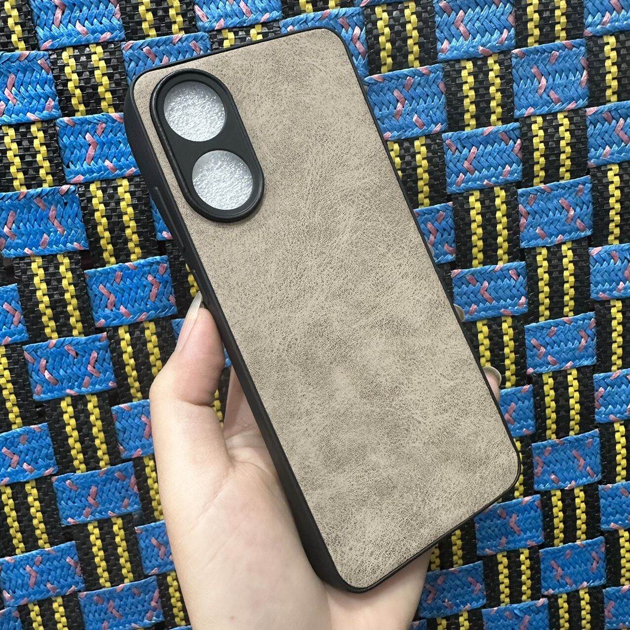 Case ốp lưng Oppo A78 4G dẻo kiểu da mềm mịn ôm máy bảo vệ camera