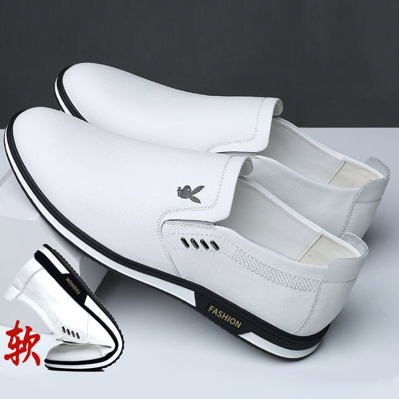 Giày Da Thường Ngày Cho Nam Mẫu Mới Xuân Hè Giày Loafer Chống Trượt Đế Mềm