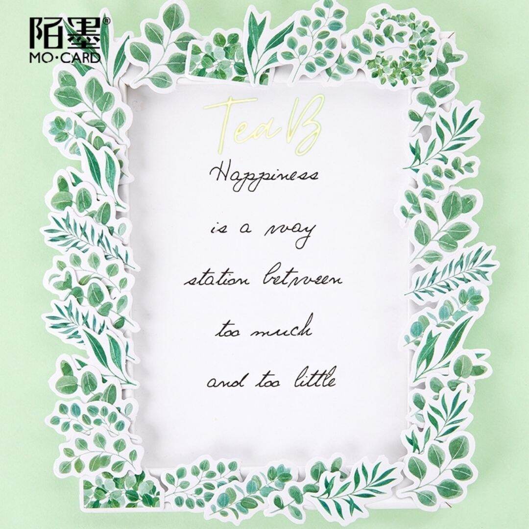 Bộ 45 sticker hình lá trang trí sáng tạo DIY