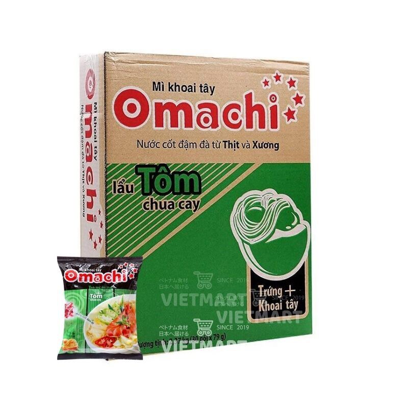 Mì Omachi tôm chua cay (thùng 30 gói)
