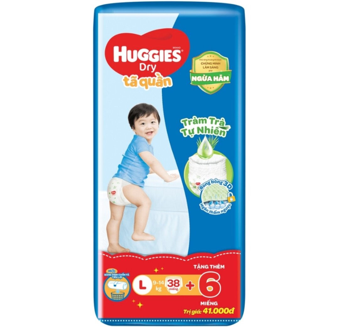 Tràm trà tự nhiên tã quần huggies l38+6 miếng