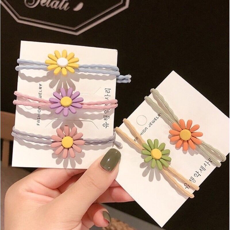 (Giá sỉ) Set 50 dây cột tóc hoa cúc hotrend được chọn màu