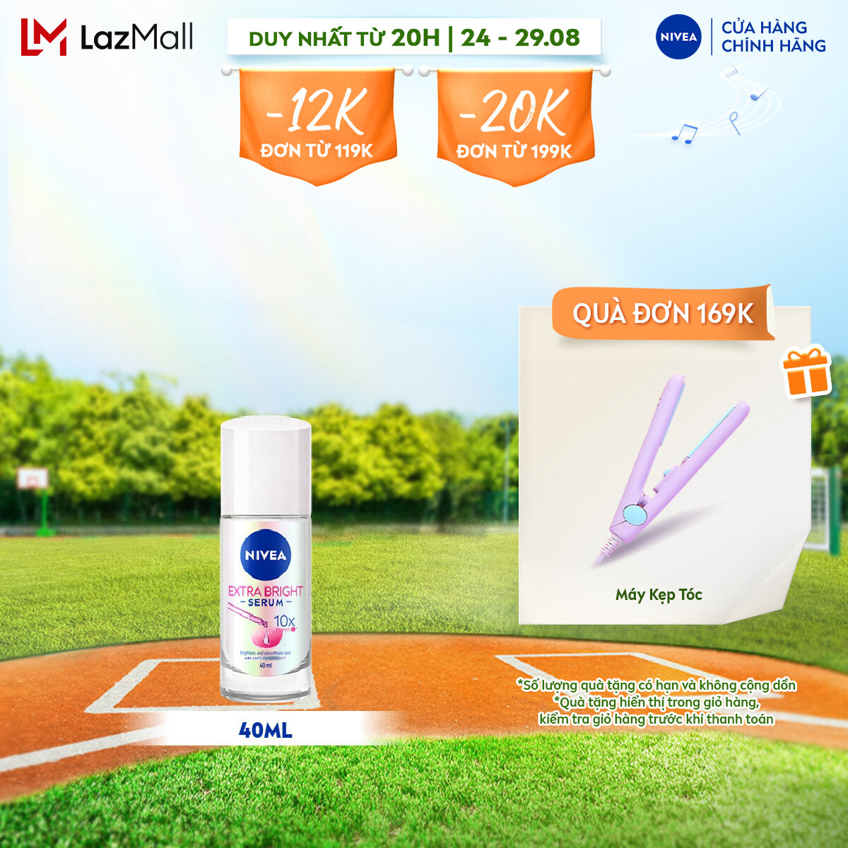 Lăn ngăn mùi nivea extra bright serum 10x vitamin c - 80023