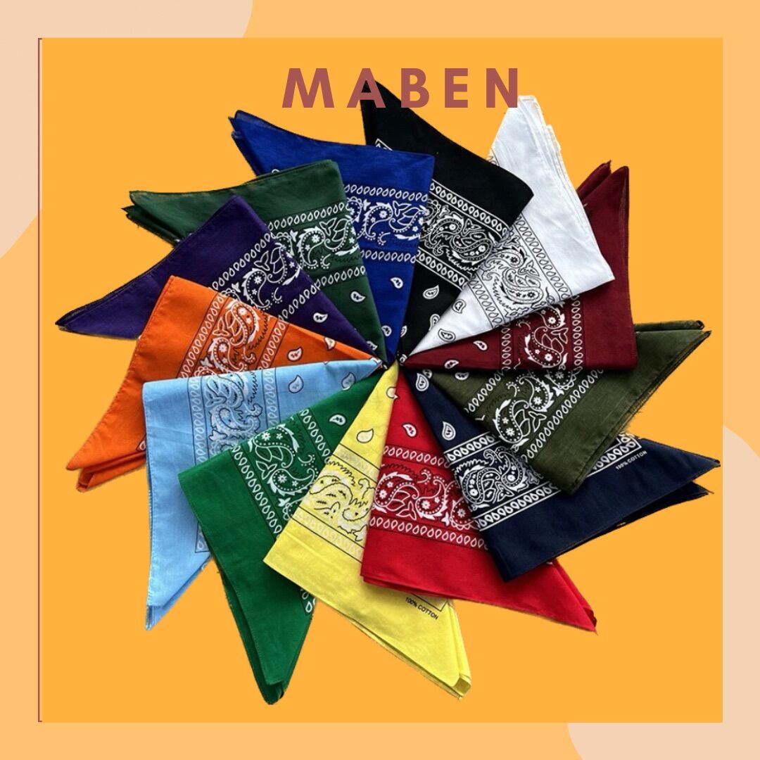 Khăn bandana cotton hình đơn giản size 55x55cm - Maben
