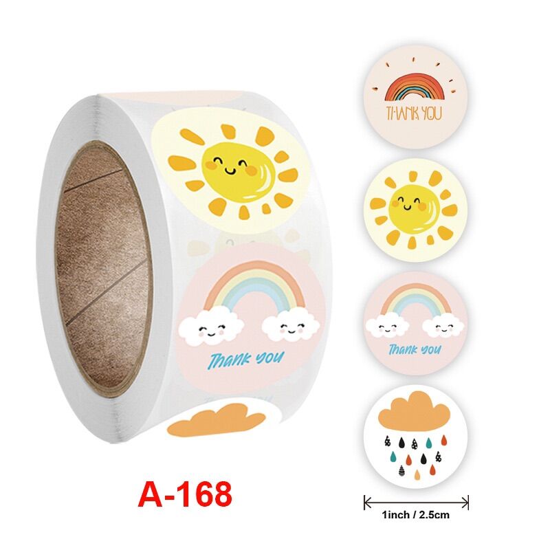 set 100 tem dán/ nhãn dán Thank you mẫu 6 size 2.5 cm