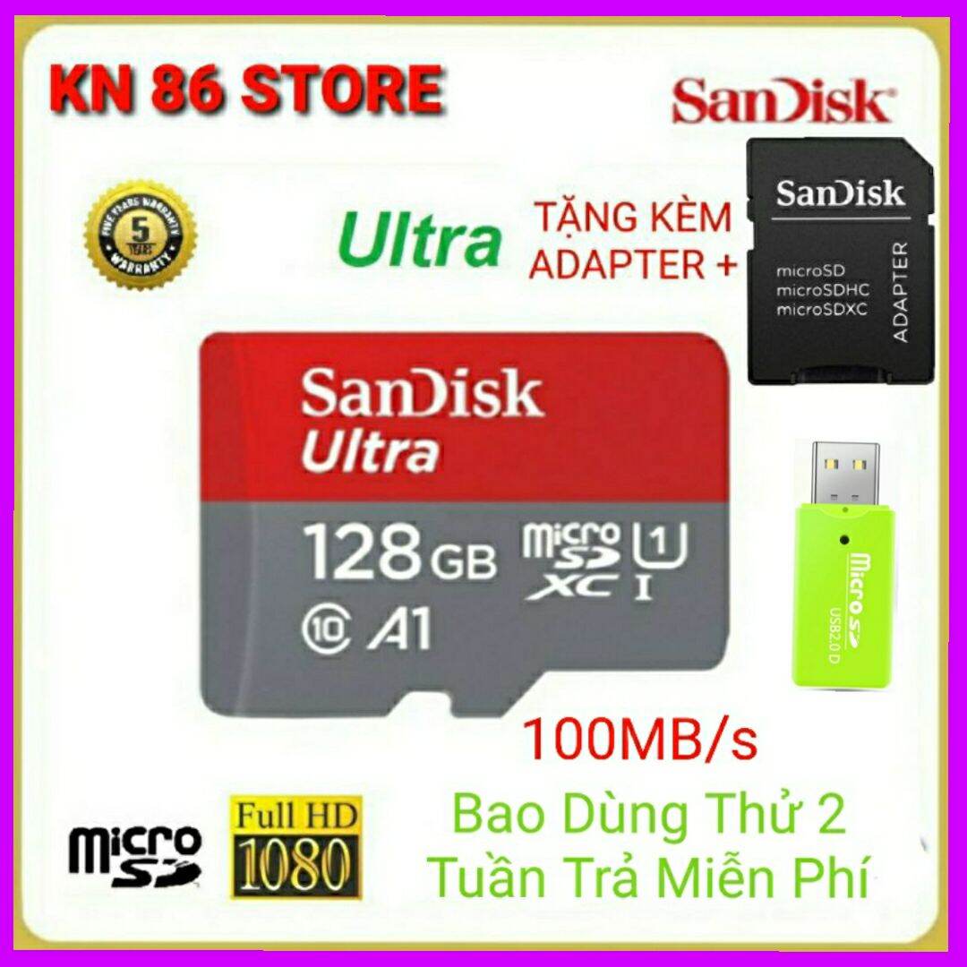 Thẻ Nhớ SanDisk Ultra Dung Lượng 128GB 64GB Chính Hãng Tốc Độ Cao 100MB/s Bảo Hành 5 Năm