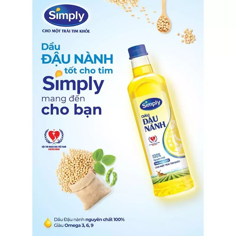 Dầu đậu nành simply 1lit