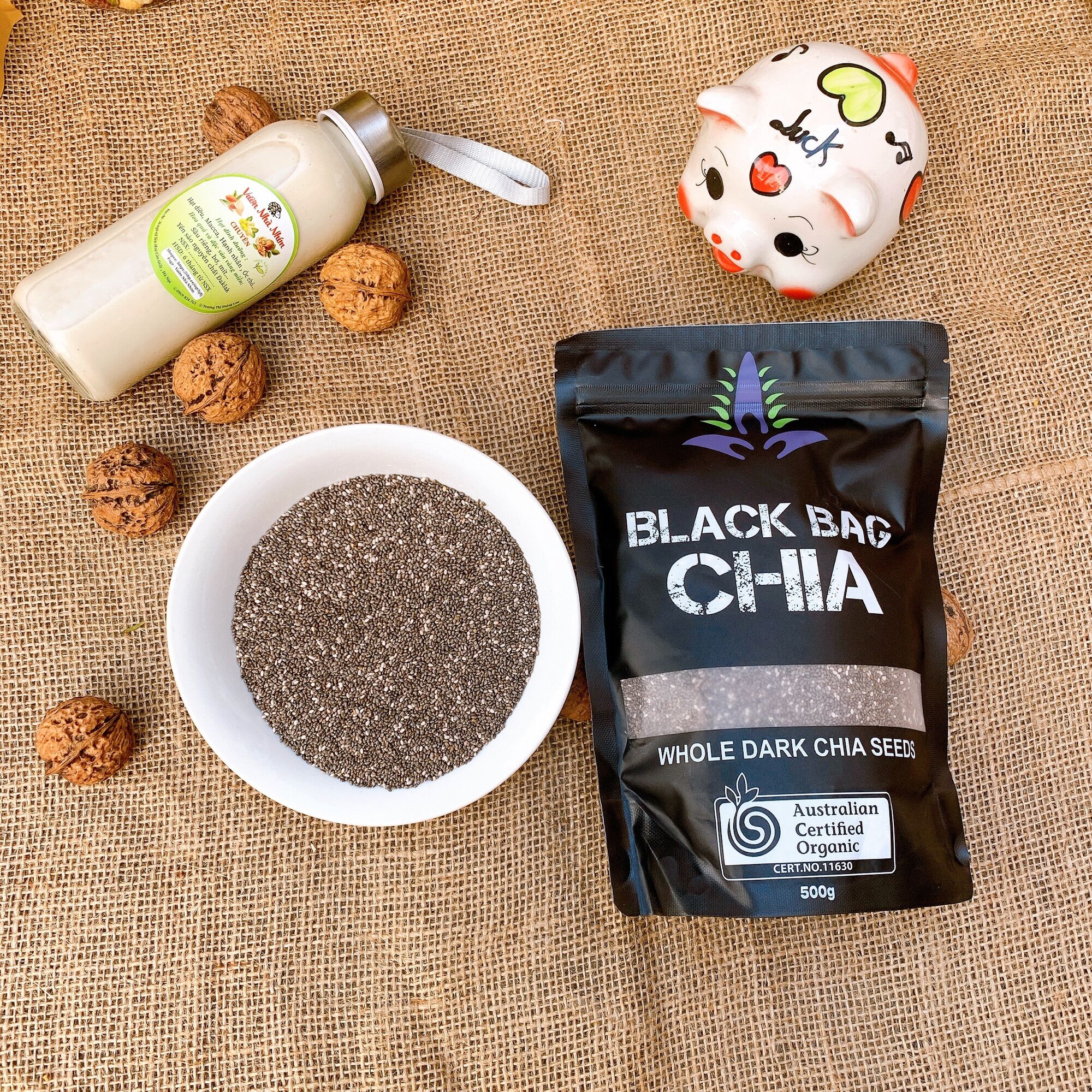 500g hạt chia đen Úc black bag chia
