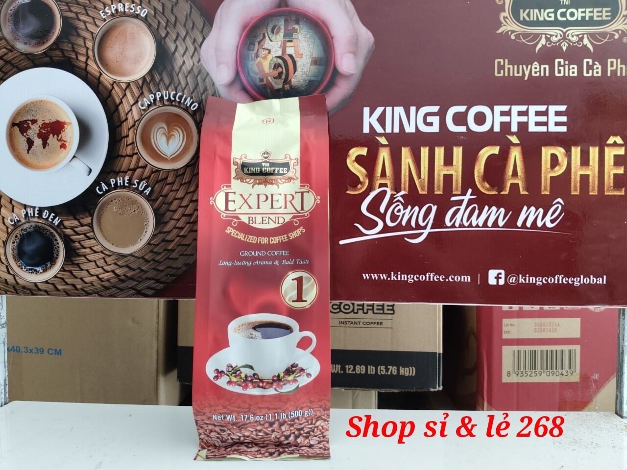 Cà Phê Rang Xay Expert Blend 1 KING COFFEE - Túi 500g .