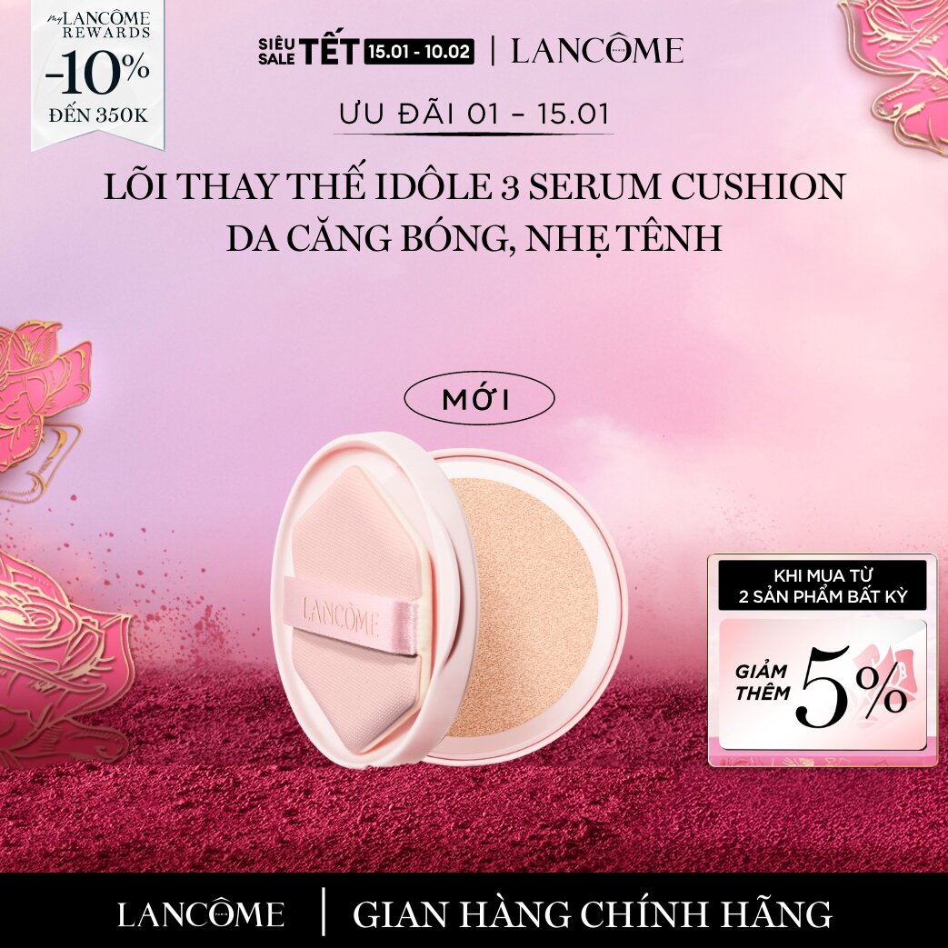   CHỈ 1-15 1 - Voucher 10% - TỐI ĐA 350K  Lõi thay thế Lancome Idole 3 serum Da căng bóng nhẹ tênh 