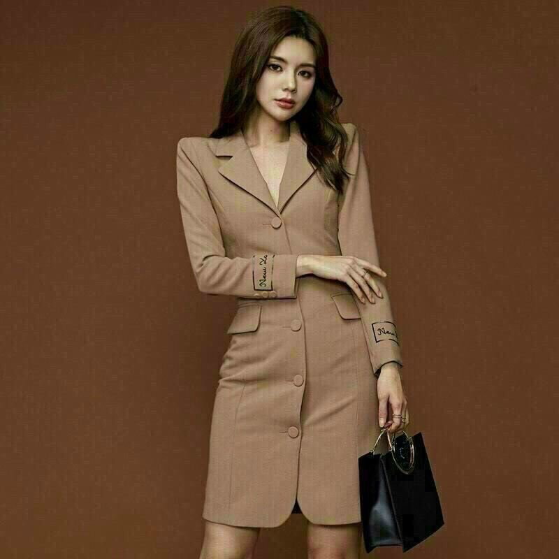 Đầm công sở cổ vest cao cấp sang trọng