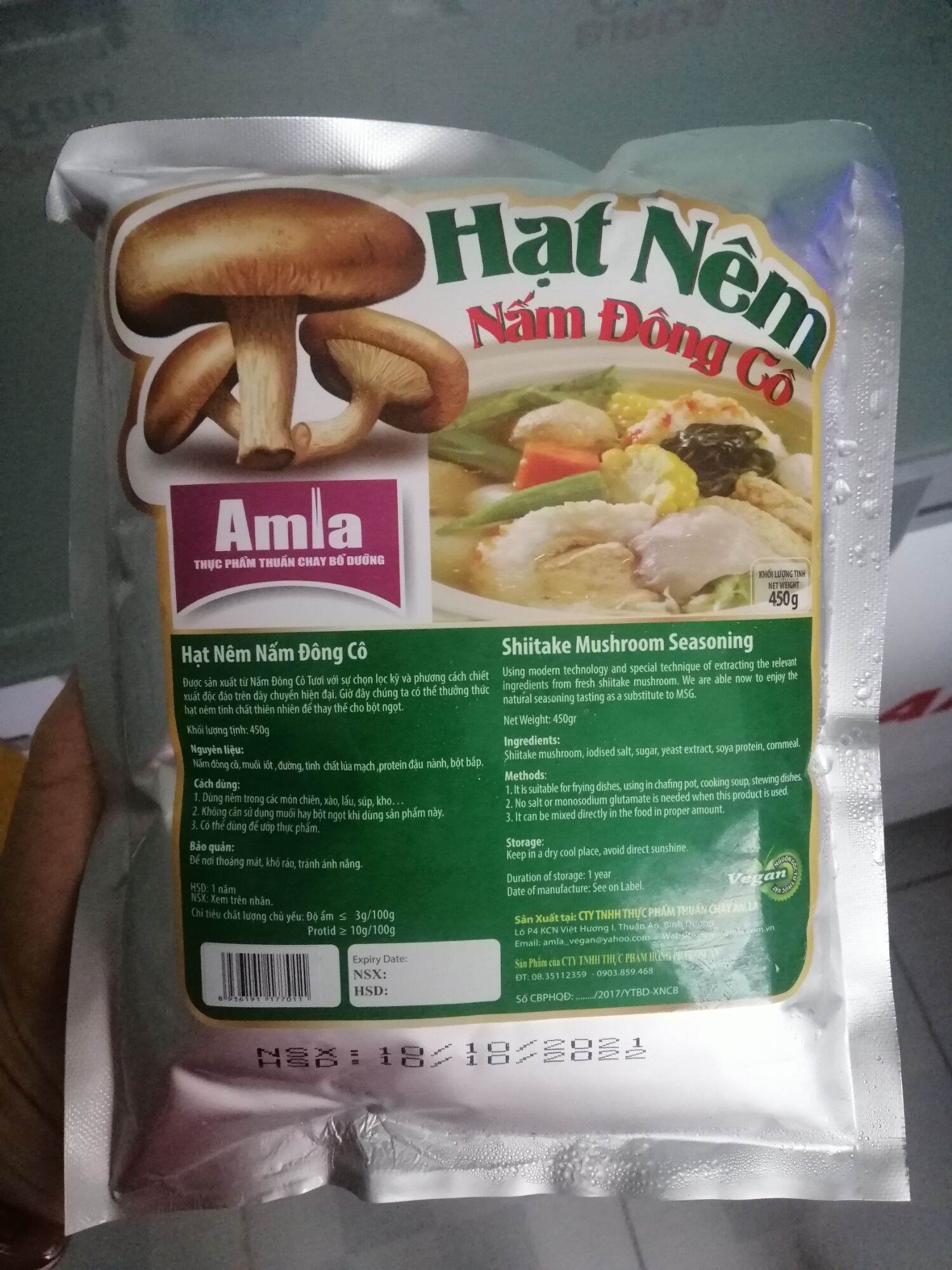 Hạt nêm nấm đông cô amla gói 450gr giá 90000