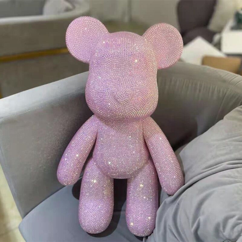 Gấu đính đá handmade Bearbrick size 23cm đá 3mm cao cấp - ShopGo