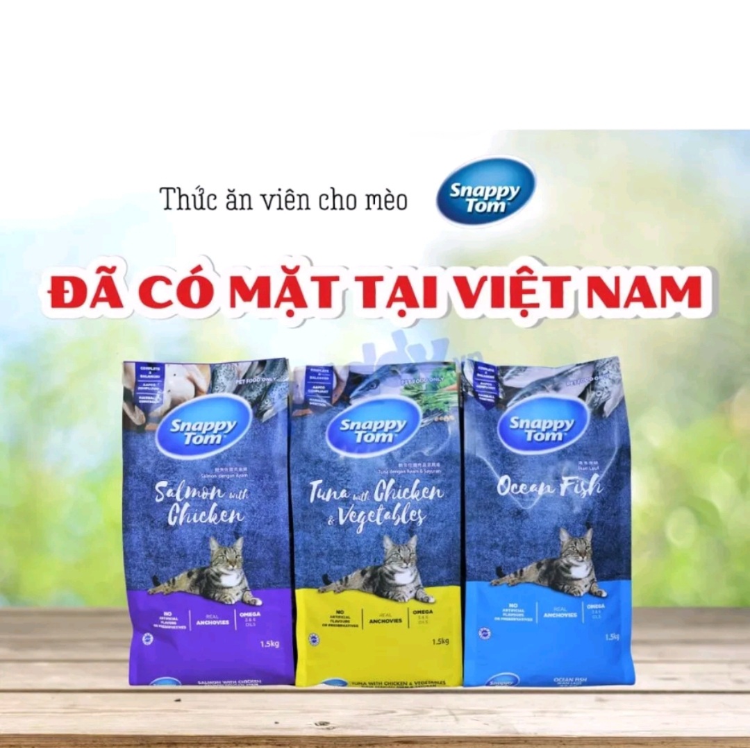 Thức ăn hạt cho mèo Snappy Tom mix cá sấy- Thứ ăn hạt cho mèo