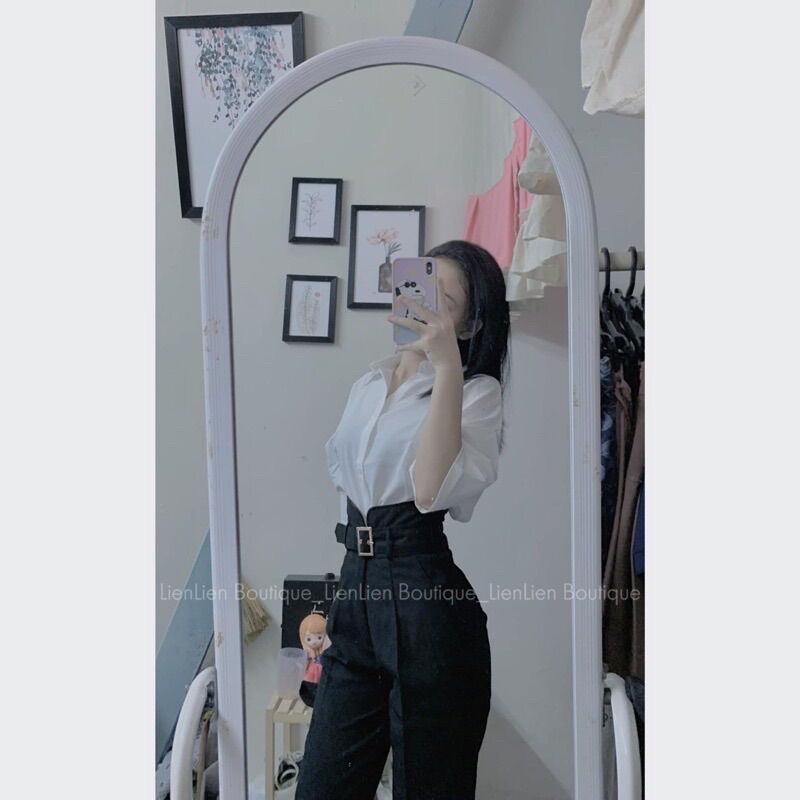 Quần Tây khoen dọc lưng siêu cao