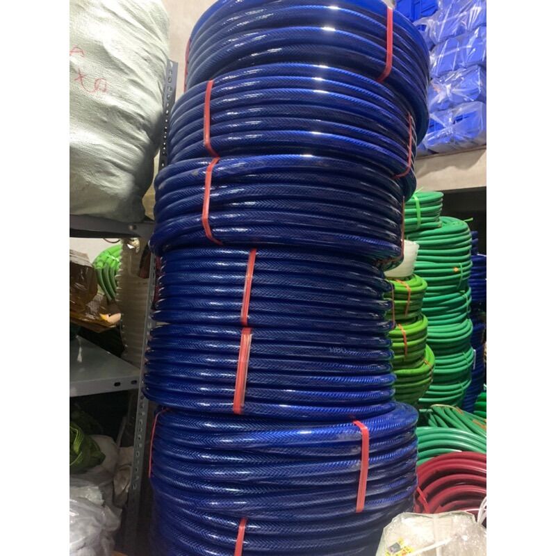 Cuộn 50m ống nước lưới dẻo phi 21 màu xanh dương đẹp bền