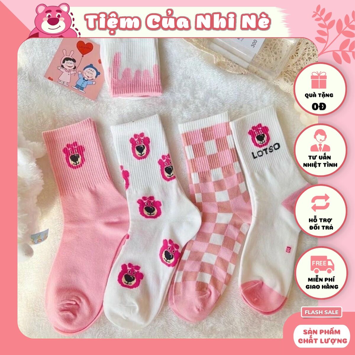 Tất vớ nữ gấu dâu lotso