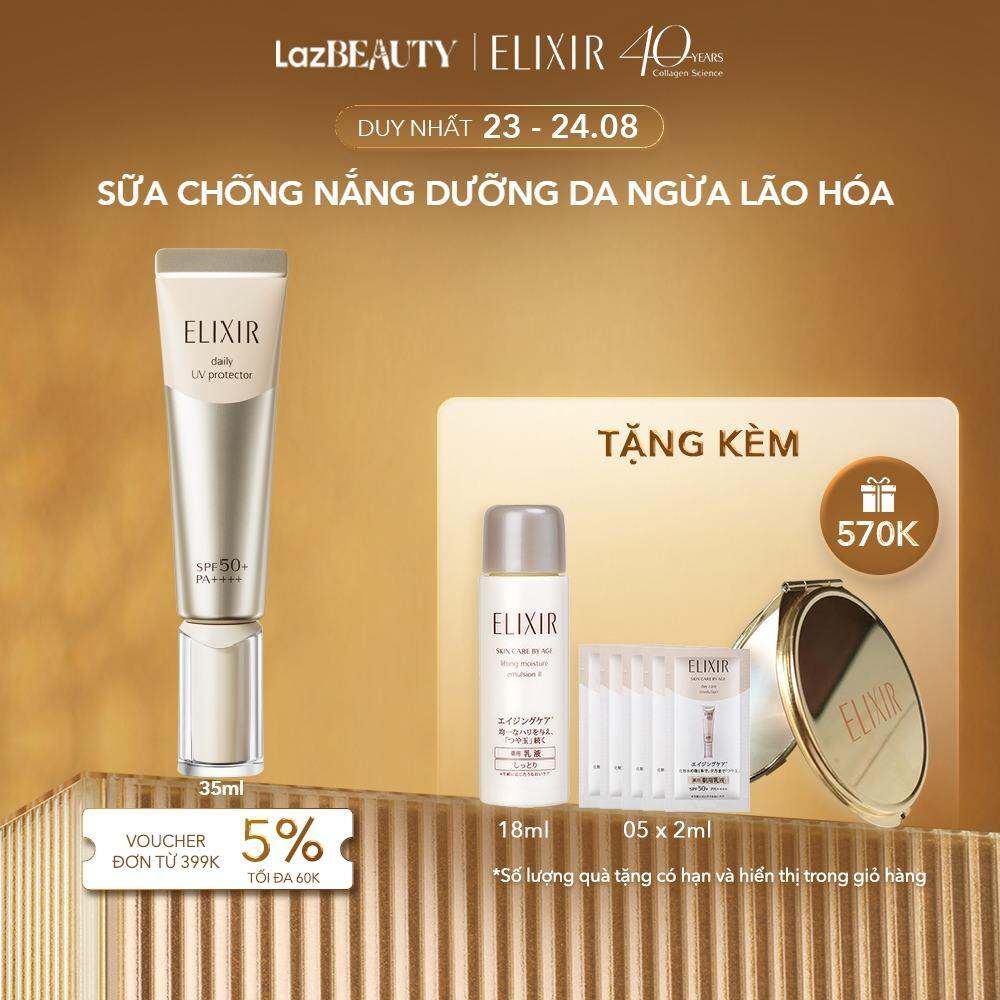 Sữa chống nắng dưỡng da ngăn ngừa lão hóa Elixir Daily UV Protector SP+ 35ml