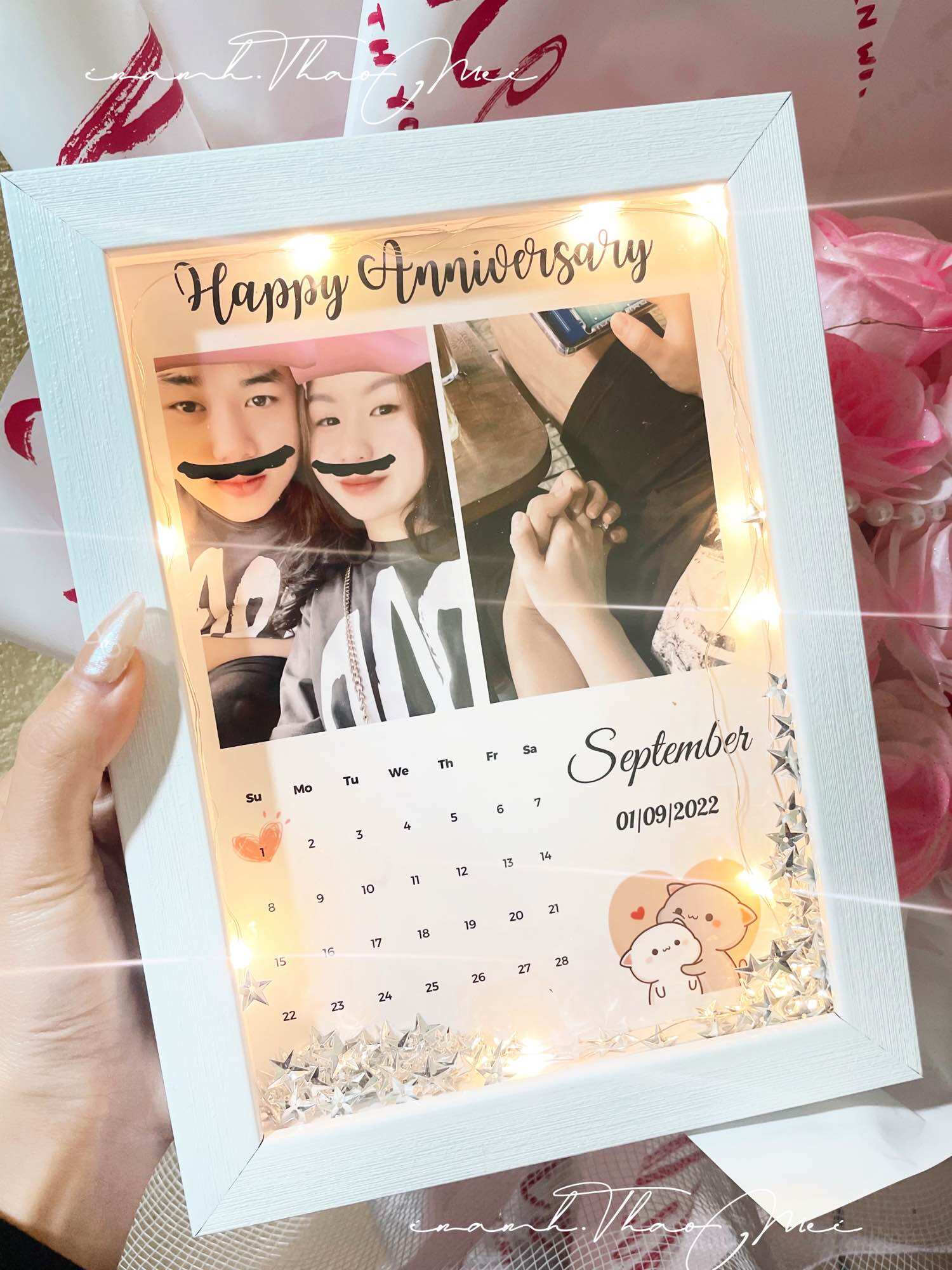 Khung ảnh thiết kế theo yêu cầu in ảnh miễn phí TẶNG KÈM ĐÈN LED nhiều mẫu siêu xinh in ảnh thảo mei
