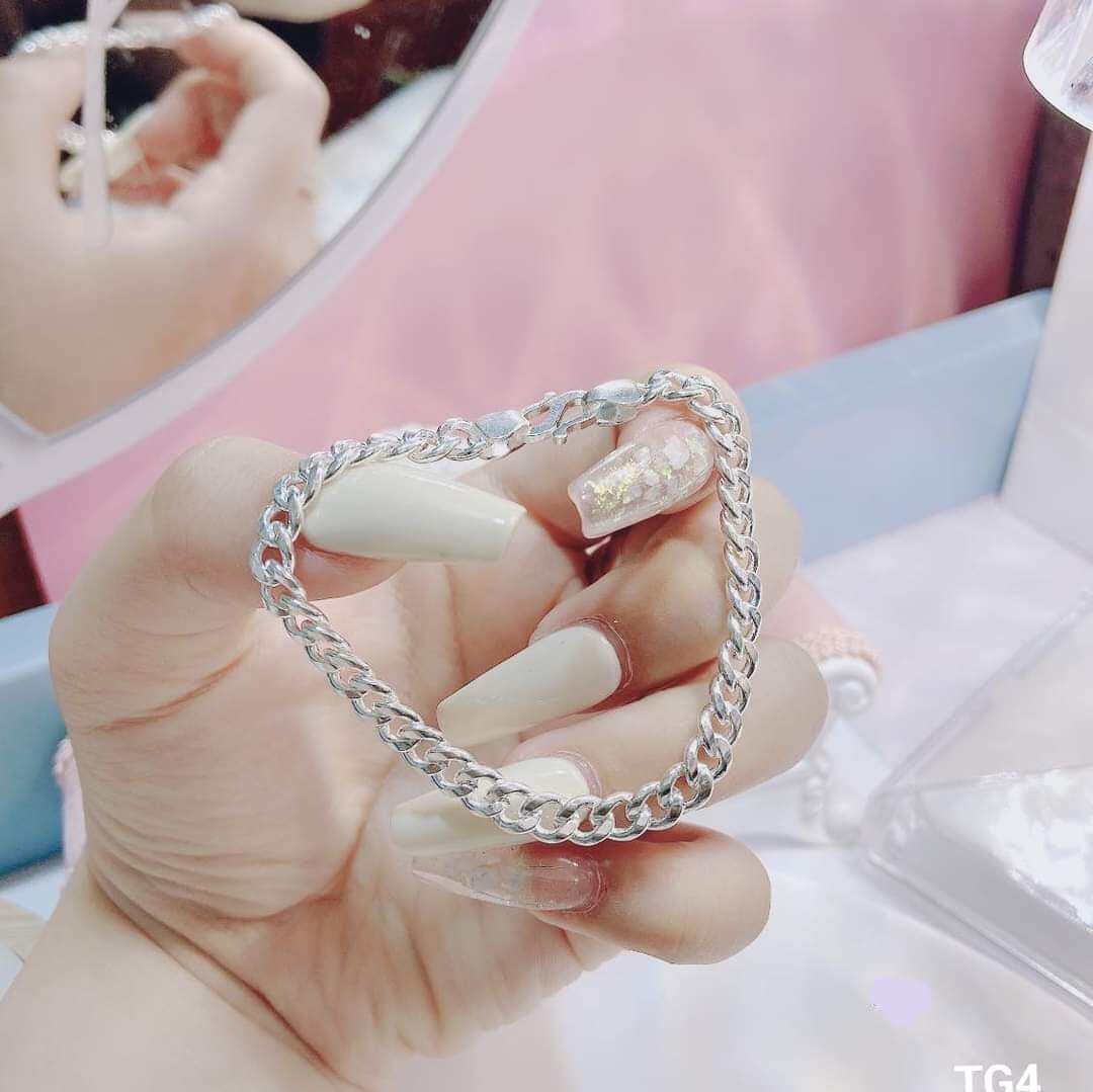 lắc tay xích trẻ em bạc ta nguyên chất