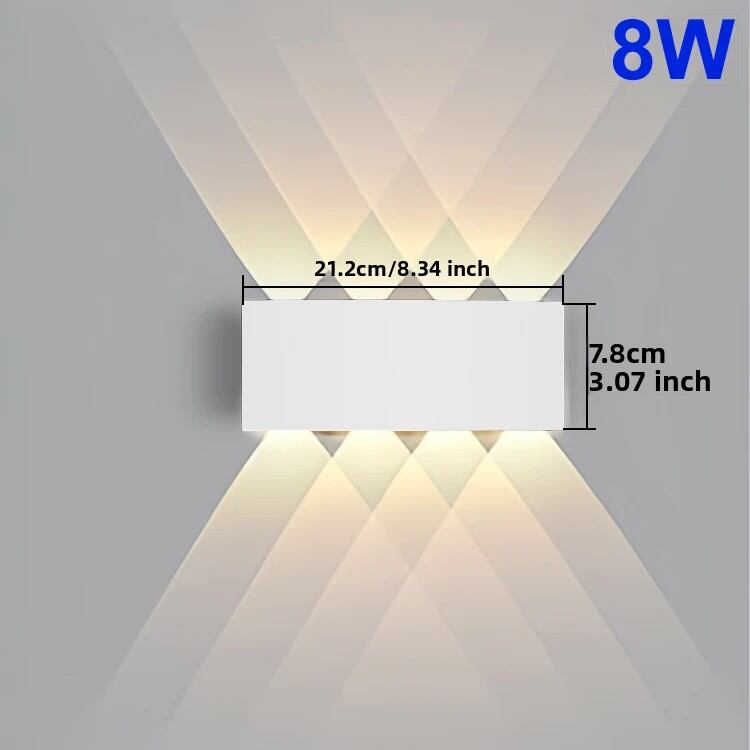 Đèn LED Dán Tường Chống Nước Ngoài Trời IP65 Ánh Sáng Trắng Cho Nhà Biệt Thự Sân Vườn Sân Hiên Hiên Nhà Cầu Thang Hành Lang Phong Cách Hiện Đại Chất Liệu ABS