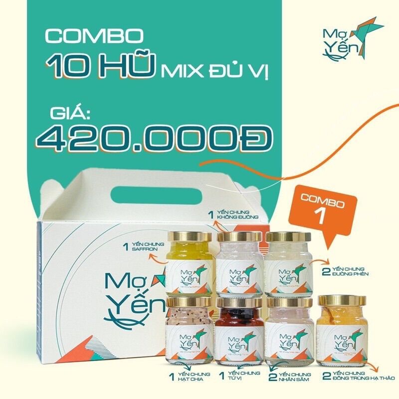 COMBO 10 HỦ YẾN CHƯNG SẴN MIX VỊ