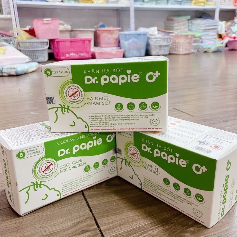 KHĂN LAU HẠ SỐT dr papie cho bé từ 0+