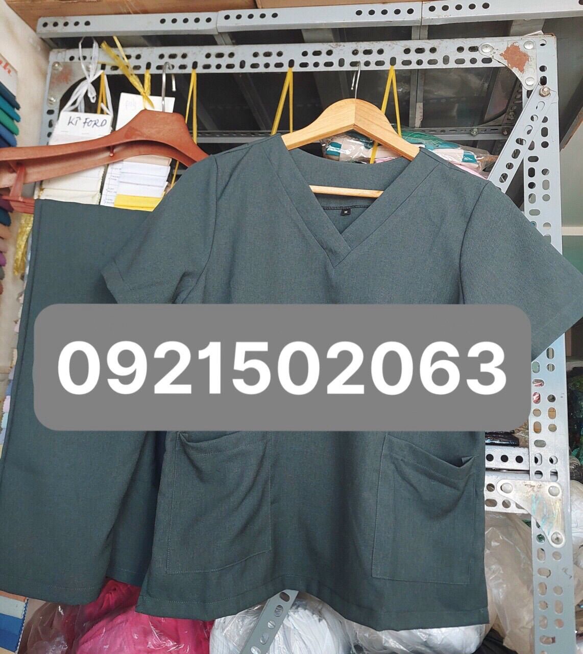Đồng phục spa/Đồng phục y tế màu xanh jean co giãn tốt