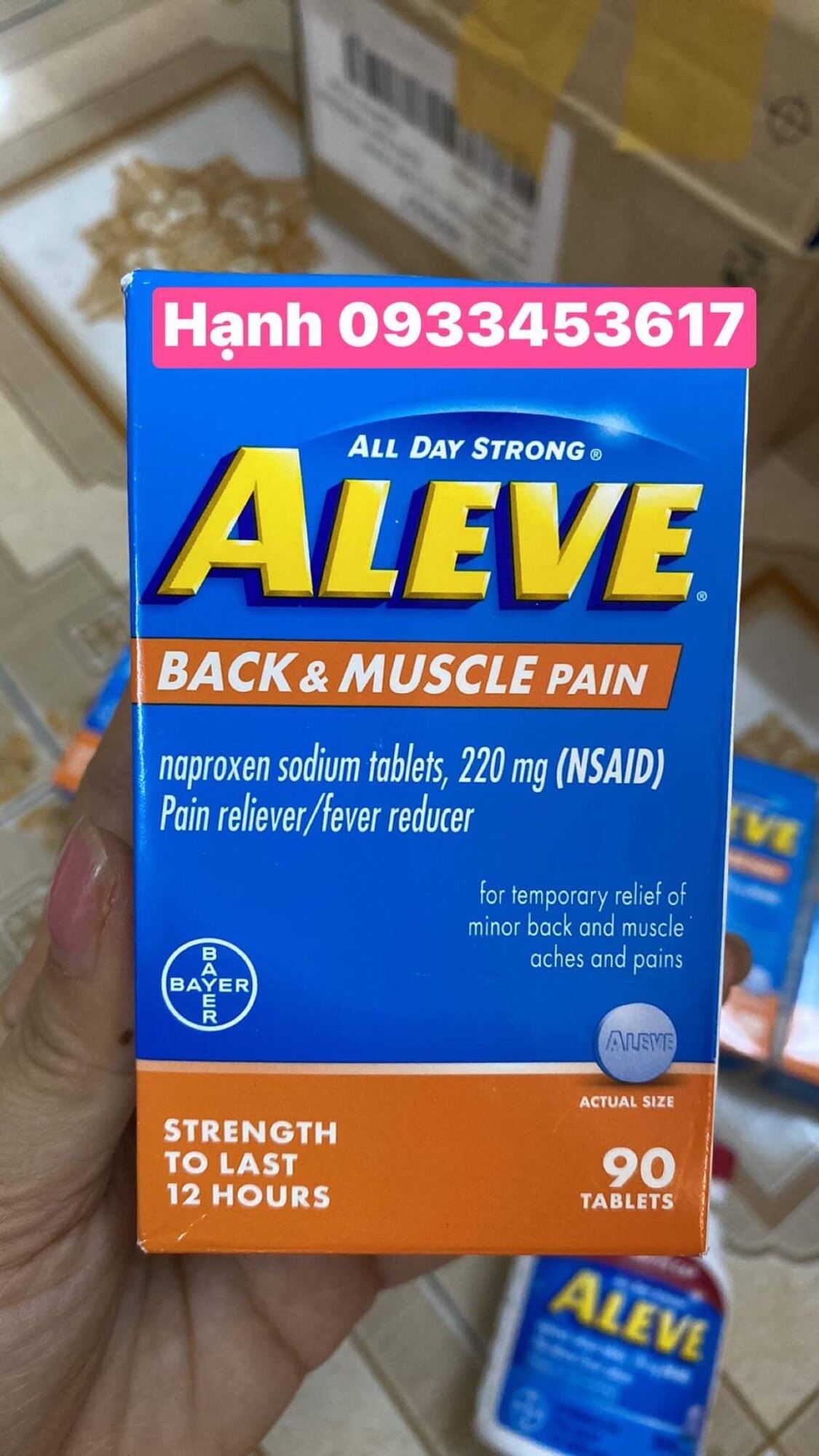 Aleve 90 viên back and muscle pain