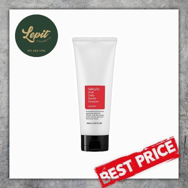 [Lepit Cosmetic] Sữa Rửa Mặt Cosrx Salicylic Acid Daily Gentle Cleanser 150Ml Dành Cho Da Mụn - Srm Cosrx Bha Đỏ