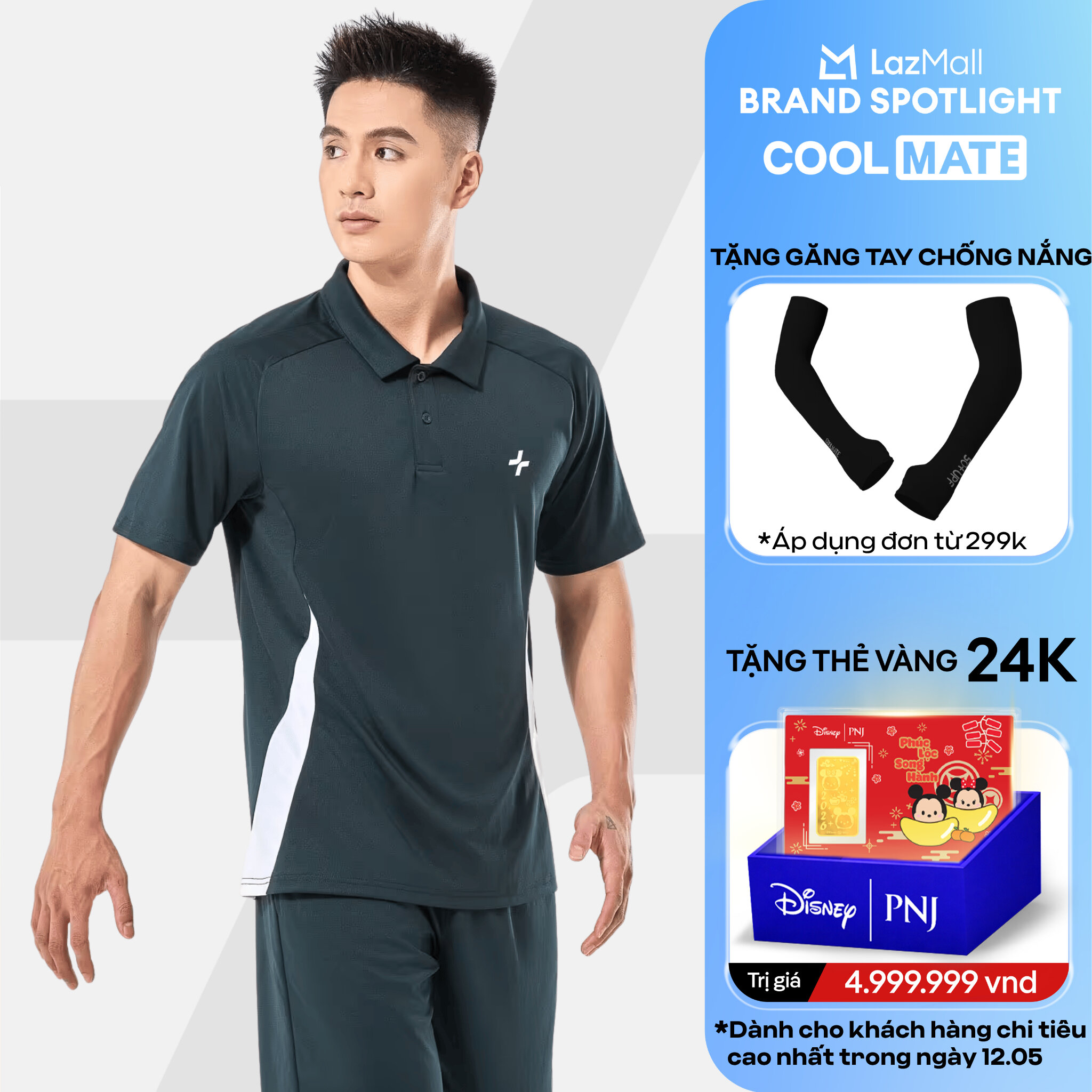 [DUY NHẤT 12.05 TẶNG QUÀ ĐƠN TỪ 299K]Áo Polo thể thao nam đa năng tập Gym, Pickleball Promax Sideflow co giãn, thấm hút, nhanh khô Coolmate