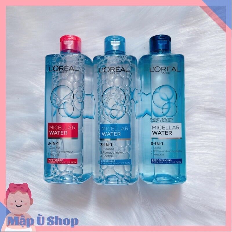 Nước tẩy trang Loreal 400ml ( L’Oreal Paris 3in1 Micellar Water )