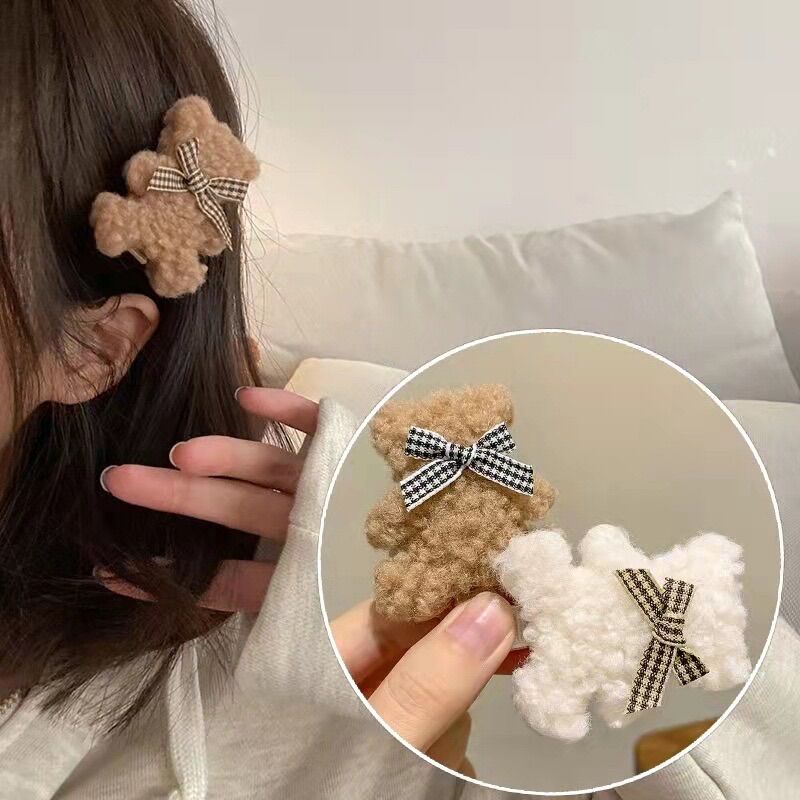 Kẹp tóc hình chú gấu nhồi bông