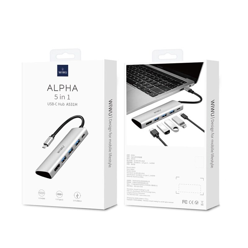 HUB A531H chính hãng #WiWU ALPHA 5 in 1